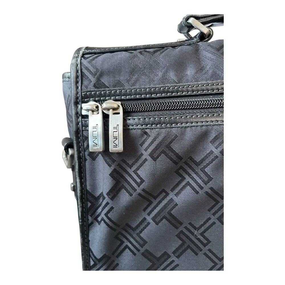 TUMI Signature Monogram T Laptop Bag Messenger Nylon No Shoulder Strap 15 x 12